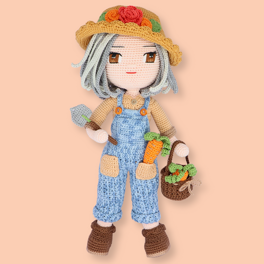 Granny Gardening crochet doll pattern