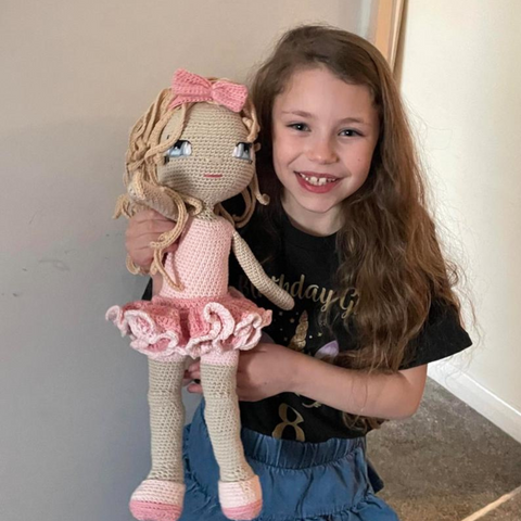 A Crochetree doll made by a customer
