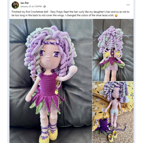 A Crochetree doll made by a customer
