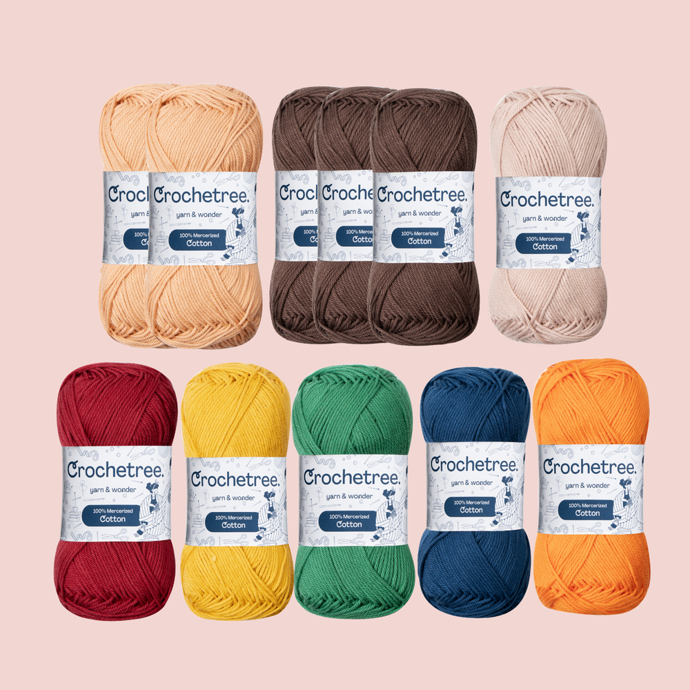 Akshaya Yarn Set - mercerized cotton yarn bundle by Crochetree