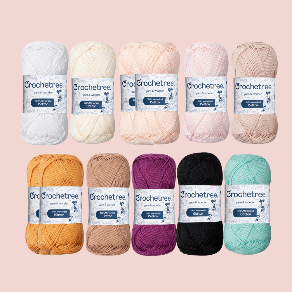 Bear Princess Yarn Set - mercerized cotton yarn bundle by Crochetree