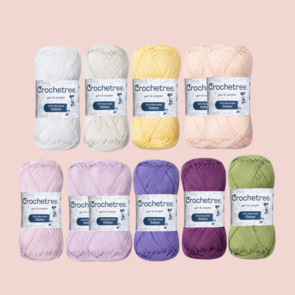 Fairy Freya Yarn Set - mercerized cotton yarn bundle by Crochetree