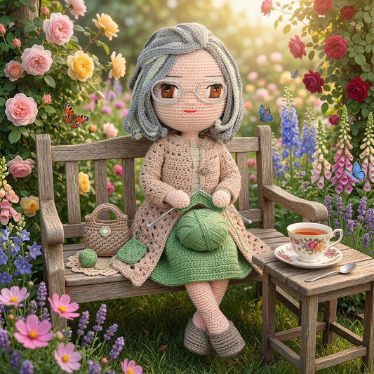 Granny Grace Doll Pattern - amigurumi PDF with step-by-step photos