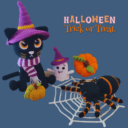 Halloween Set Crochet Pattern - amigurumi crochet pattern bundle PDF cover by Crochetree