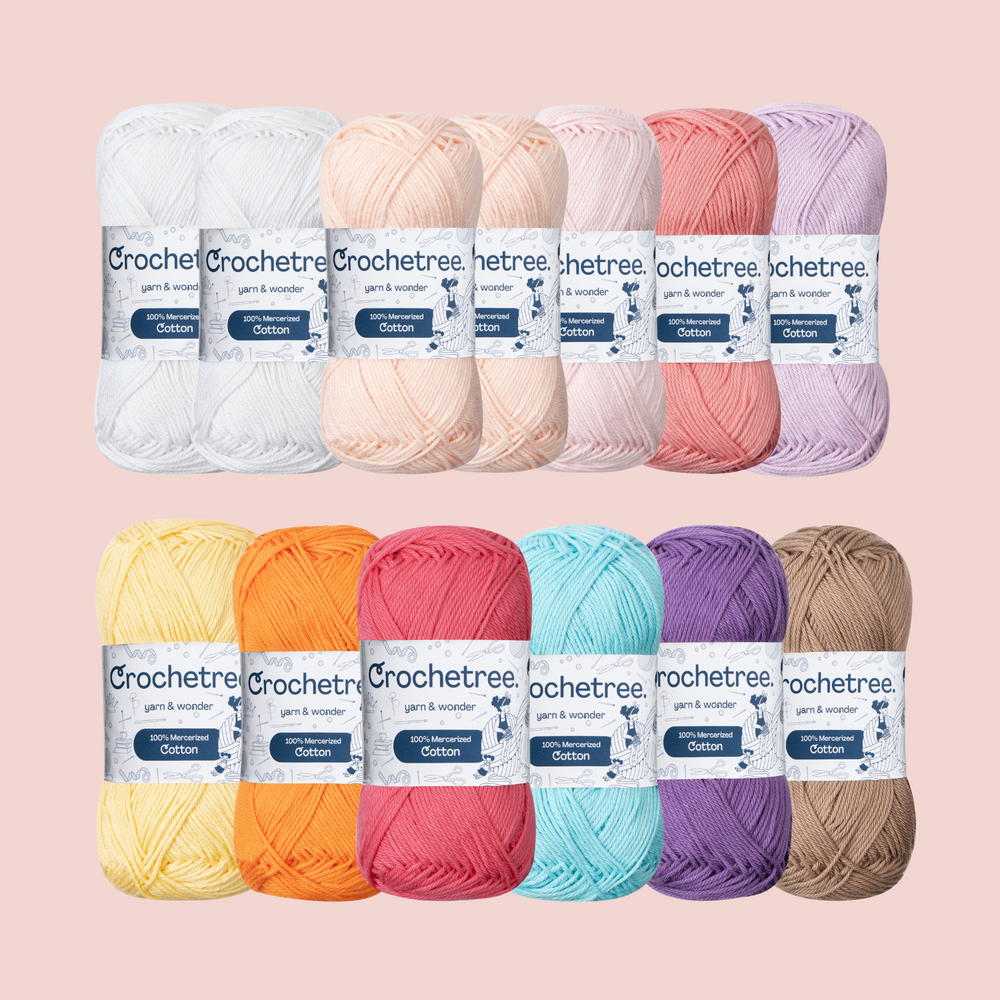 Iris Beach Yarn Set - mercerized cotton yarn bundle by Crochetree