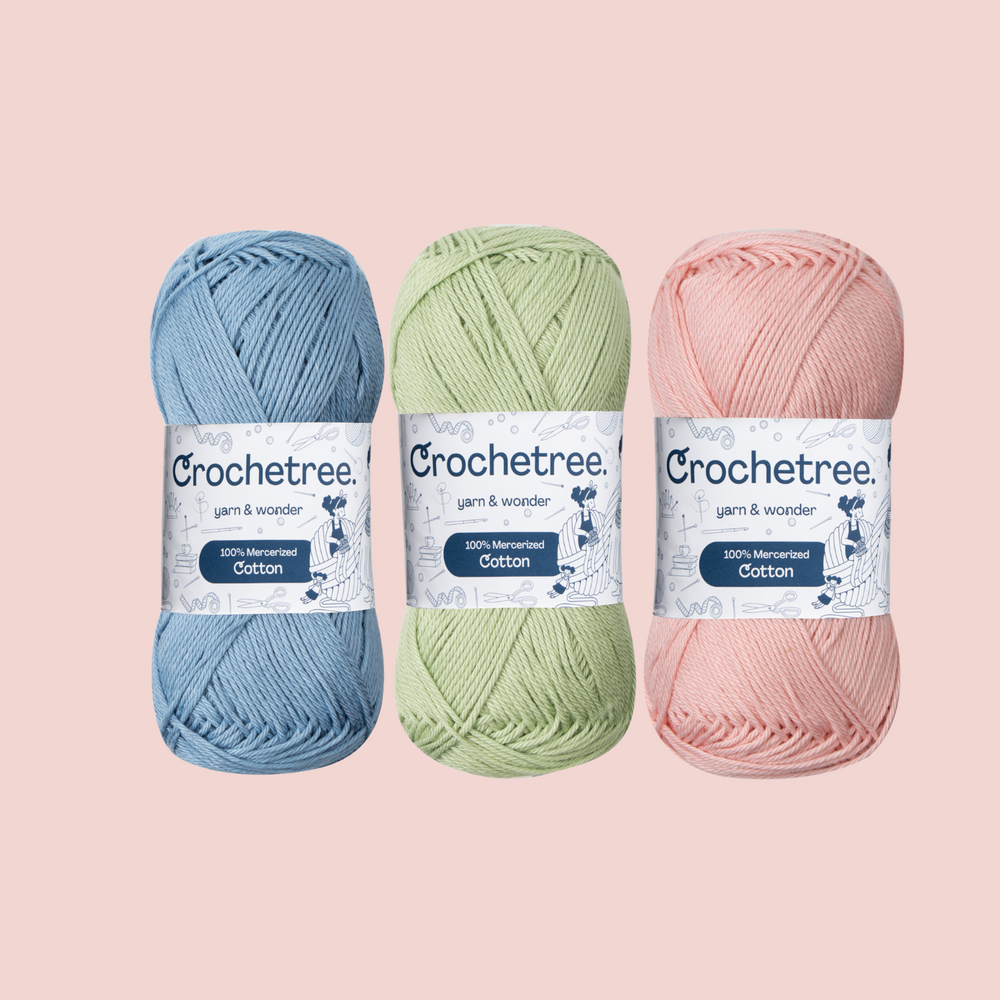 Jullie The Jellyfish Yarn Set - mercerized cotton yarn bundle by Crochetree