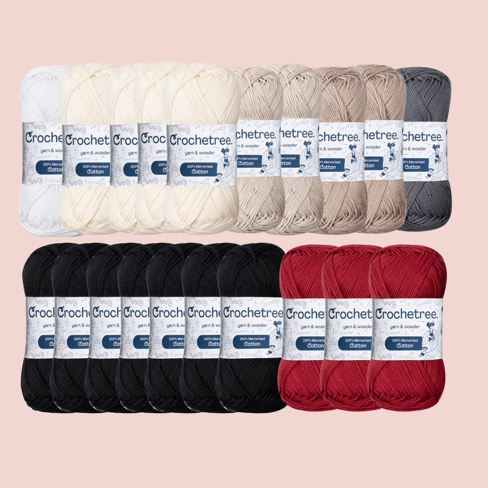 Meredith and Count Drake Yarn Set - mercerized cotton yarn bundle by Crochetree