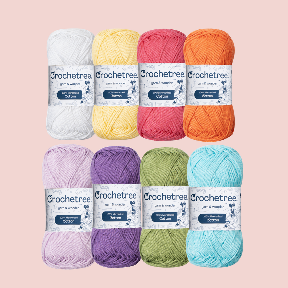 Misty the Unicorn Yarn Set - mercerized cotton yarn bundle by Crochetree