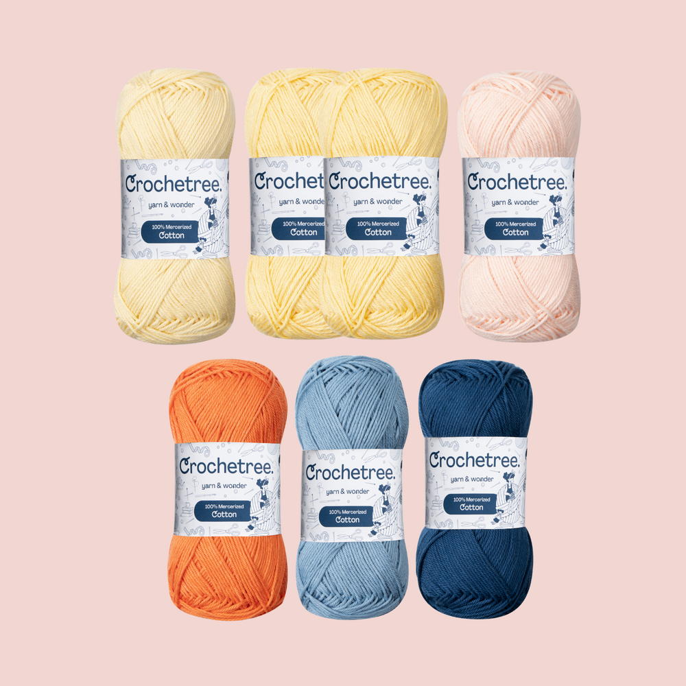 Pearl Mermaid Yarn Set - mercerized cotton yarn bundle by Crochetree