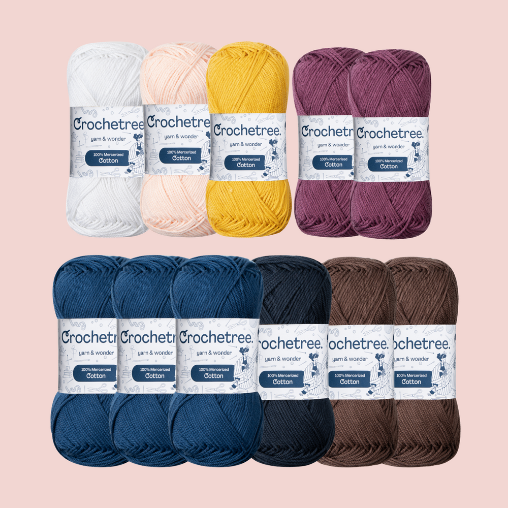Prince Arthur Yarn Set - mercerized cotton yarn bundle by Crochetree
