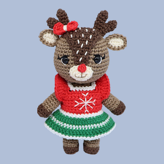 Ruby the Reindeer Crochet Pattern - amigurumi crochet pattern PDF cover by Crochetree