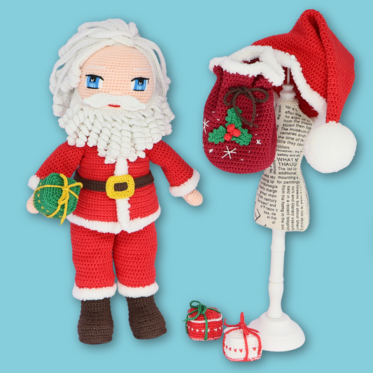 Santa Claus Doll Pattern - amigurumi PDF with step-by-step photos