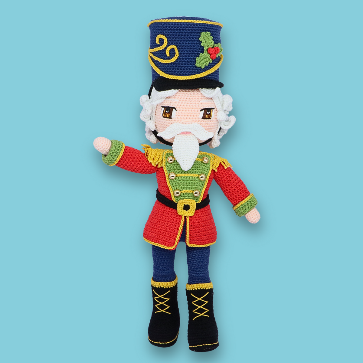 Vladimir the Nutcracker Doll Pattern - amigurumi PDF with step-by-step photos