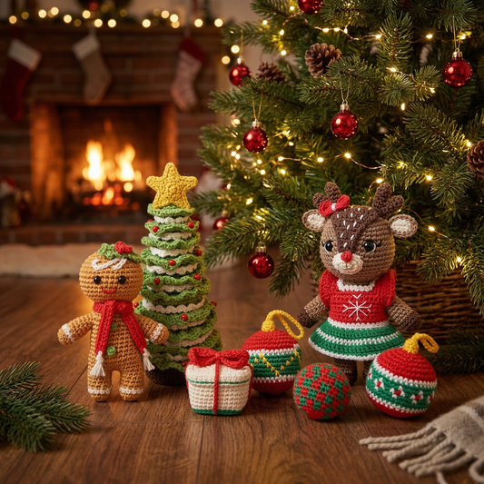 Christmas Accessories Pattern - amigurumi PDF with step-by-step photos