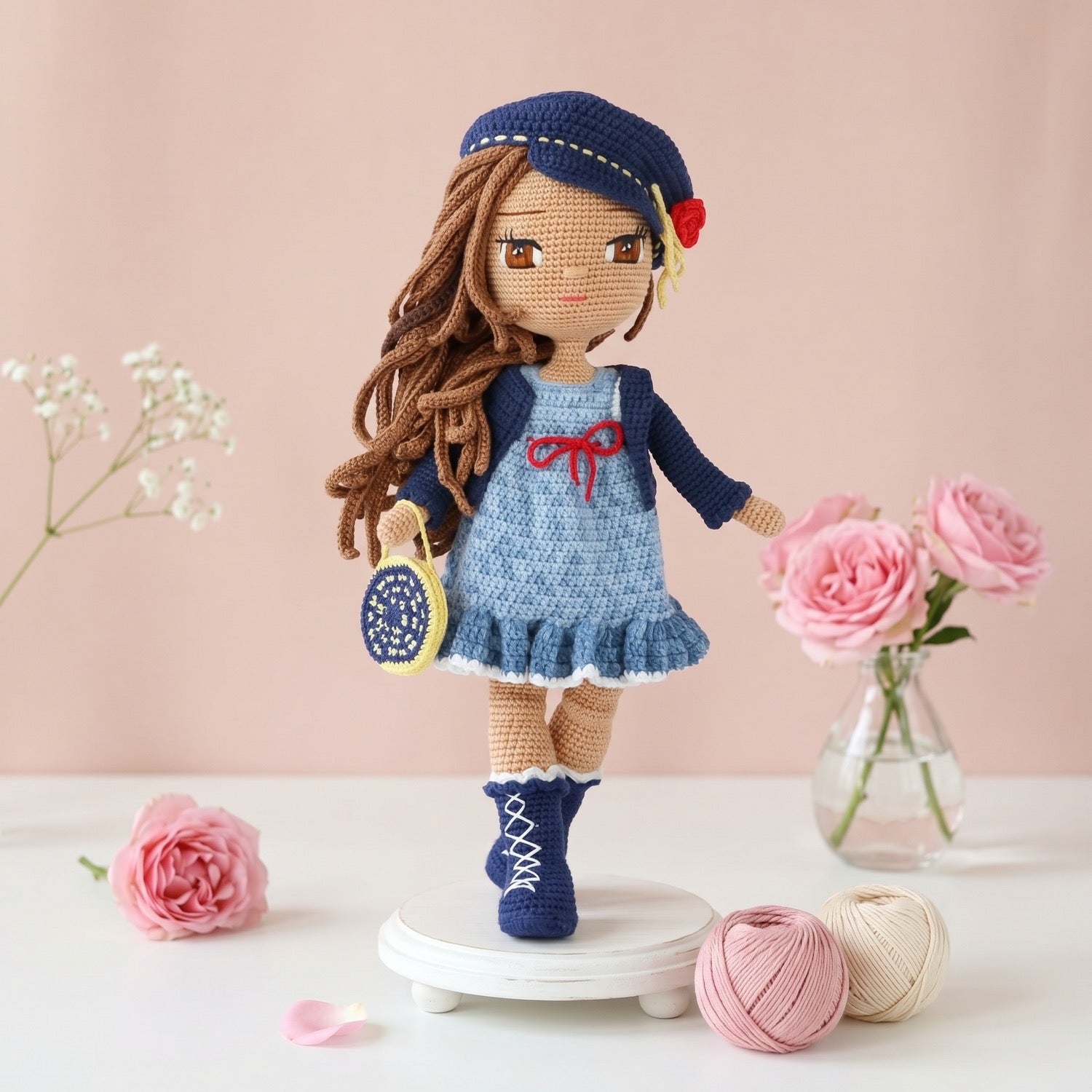 Valentina in Pink Crochet Doll Pattern PDF — Crochetree