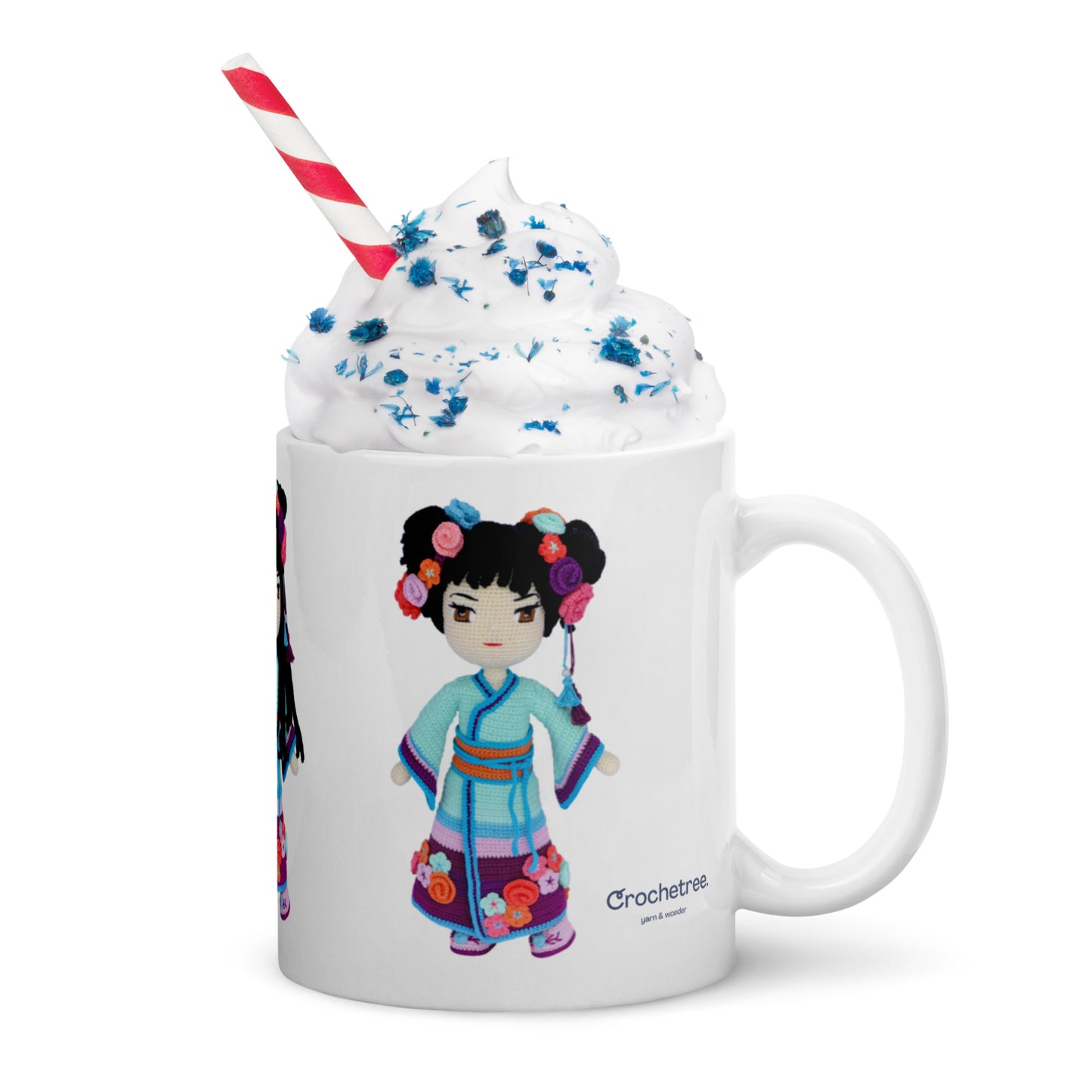 Crochetree Doll White Glossy Mug 11 oz