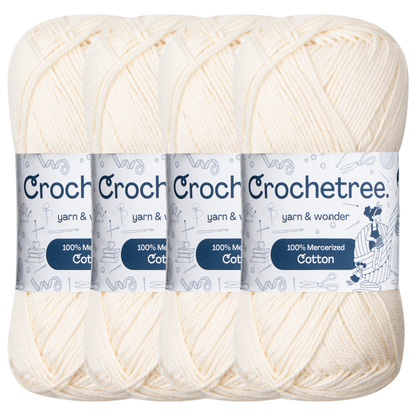 Crochetree Cannoli Cream mercerized cotton yarn pack