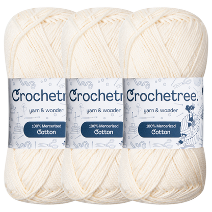 Crochetree Cannoli Cream mercerized cotton yarn pack