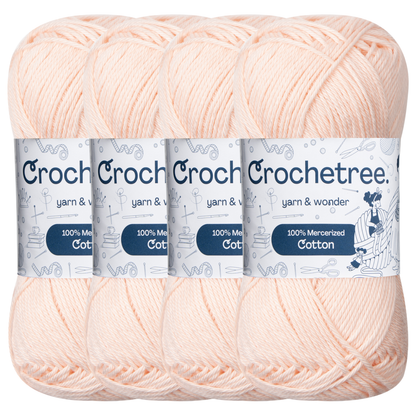 Crochetree Misty Rose mercerized cotton yarn pack