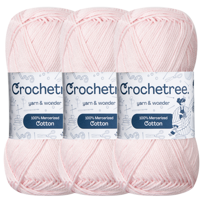 Crochetree Cherry Blossom mercerized cotton yarn pack