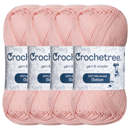 Crochetree Crystal Rose mercerized cotton yarn pack