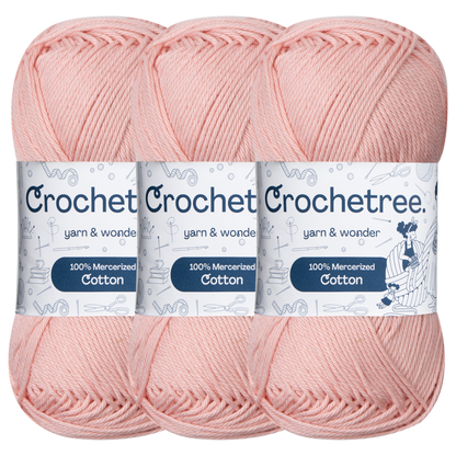 Crochetree Crystal Rose mercerized cotton yarn pack
