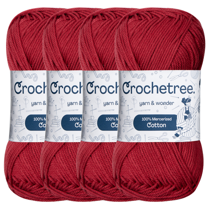 Crochetree Antique Ruby mercerized cotton yarn pack
