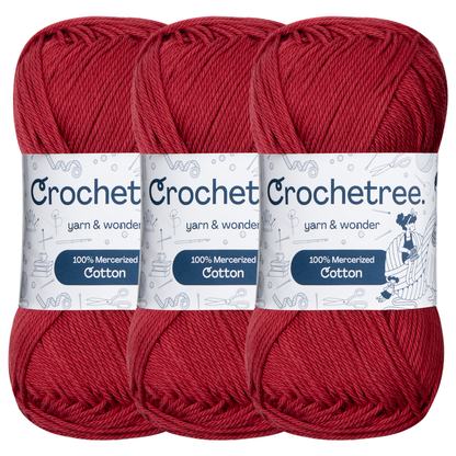 Crochetree Antique Ruby mercerized cotton yarn pack