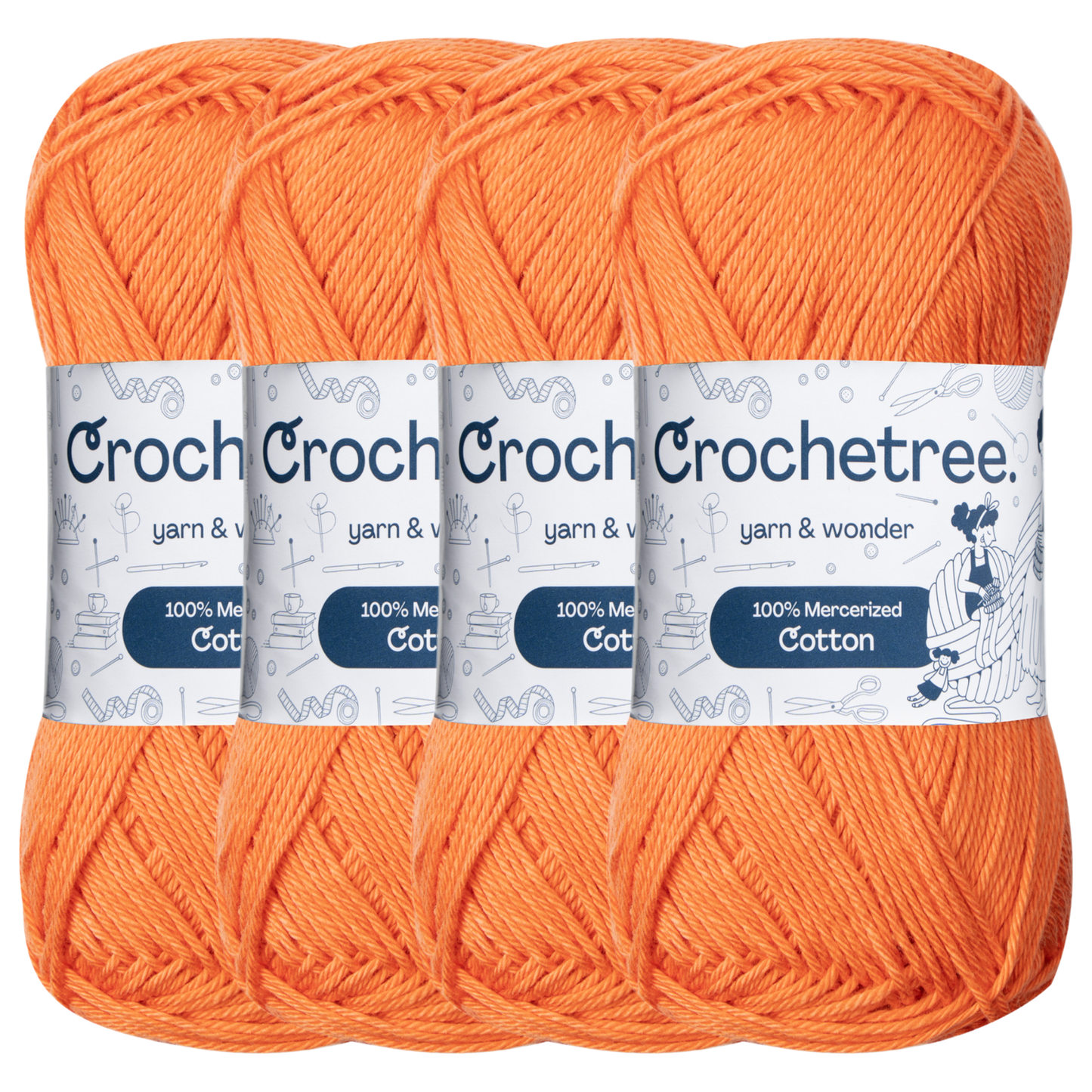 Crochetree Tigerlily mercerized cotton yarn pack