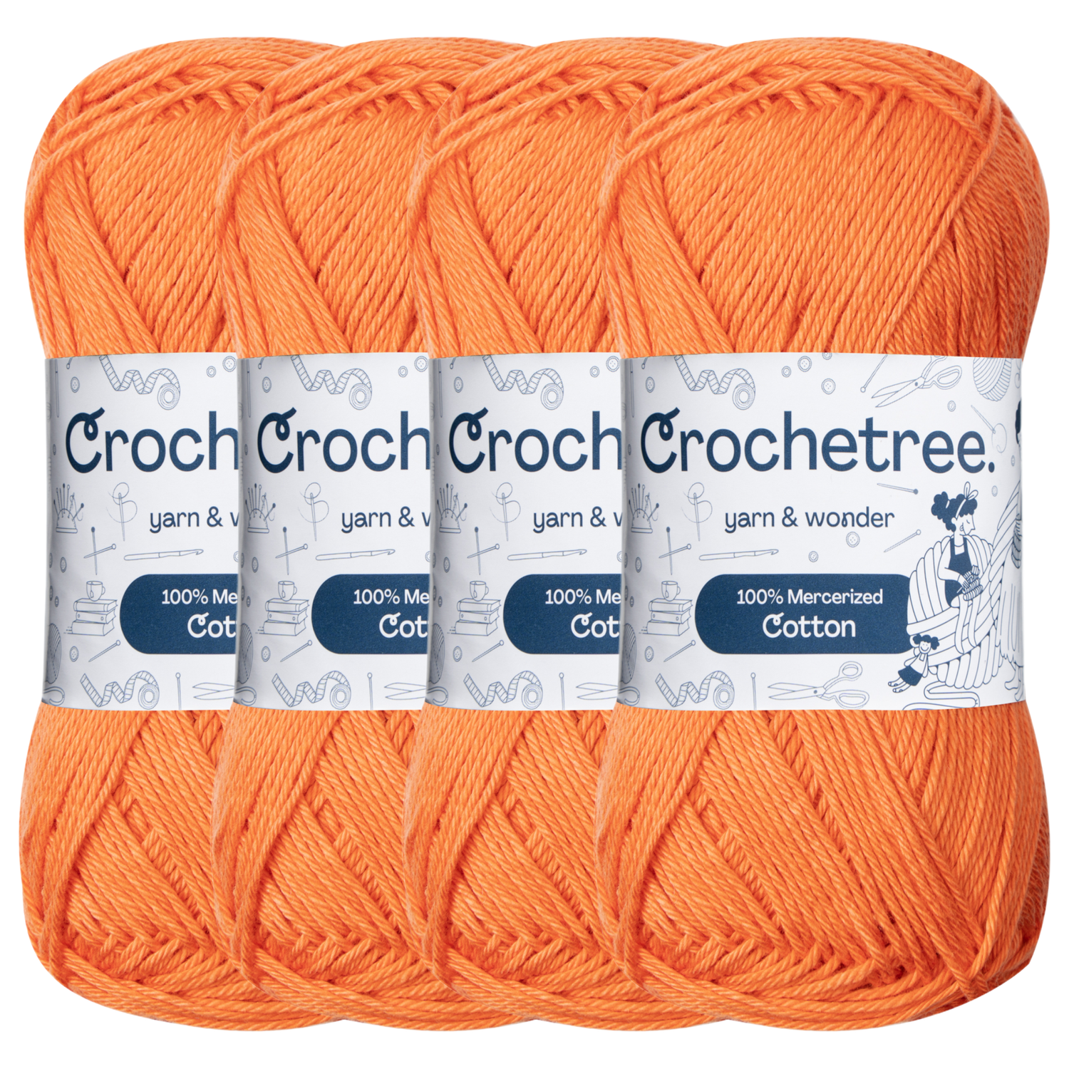 Crochetree Tigerlily mercerized cotton yarn pack