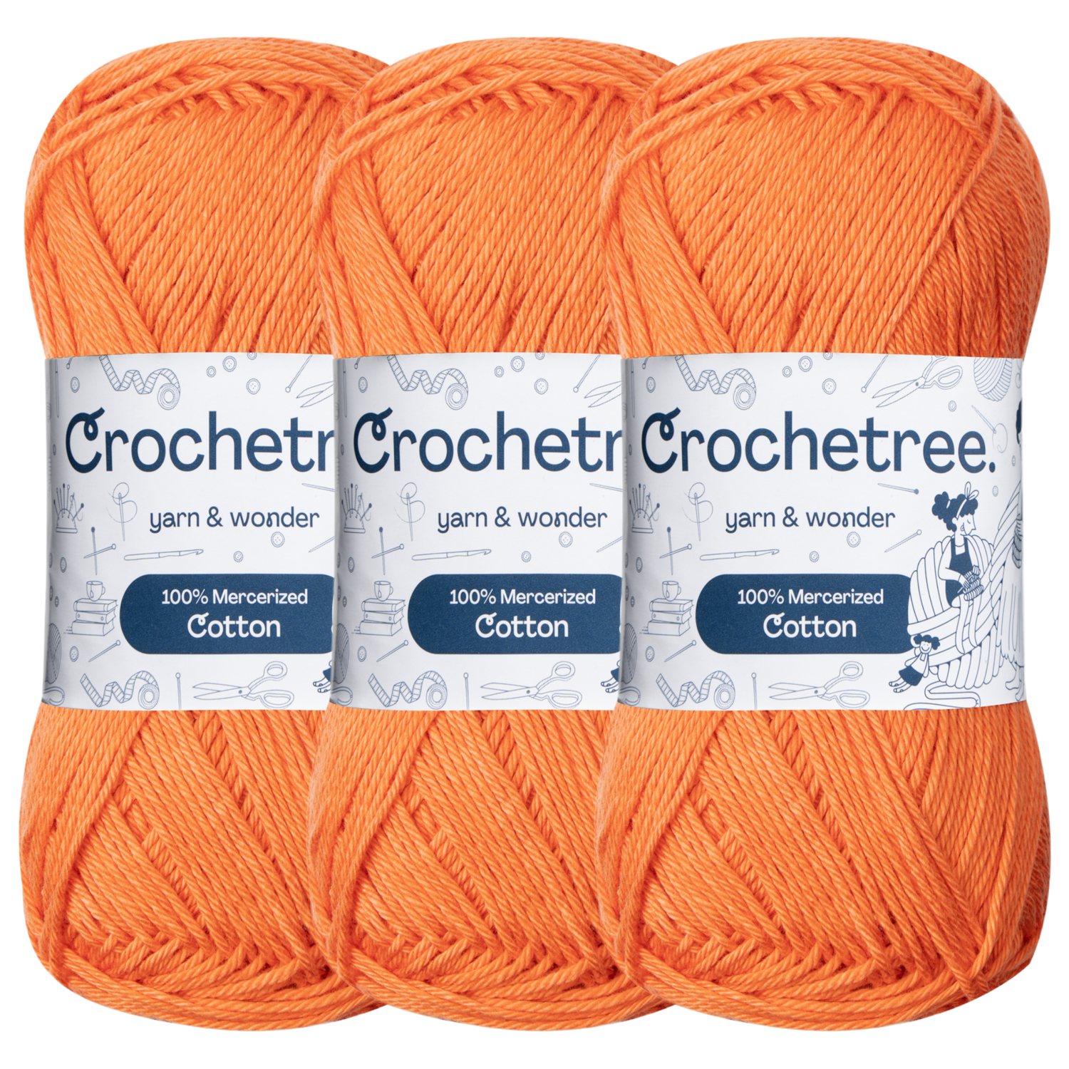 Crochetree Tigerlily mercerized cotton yarn pack