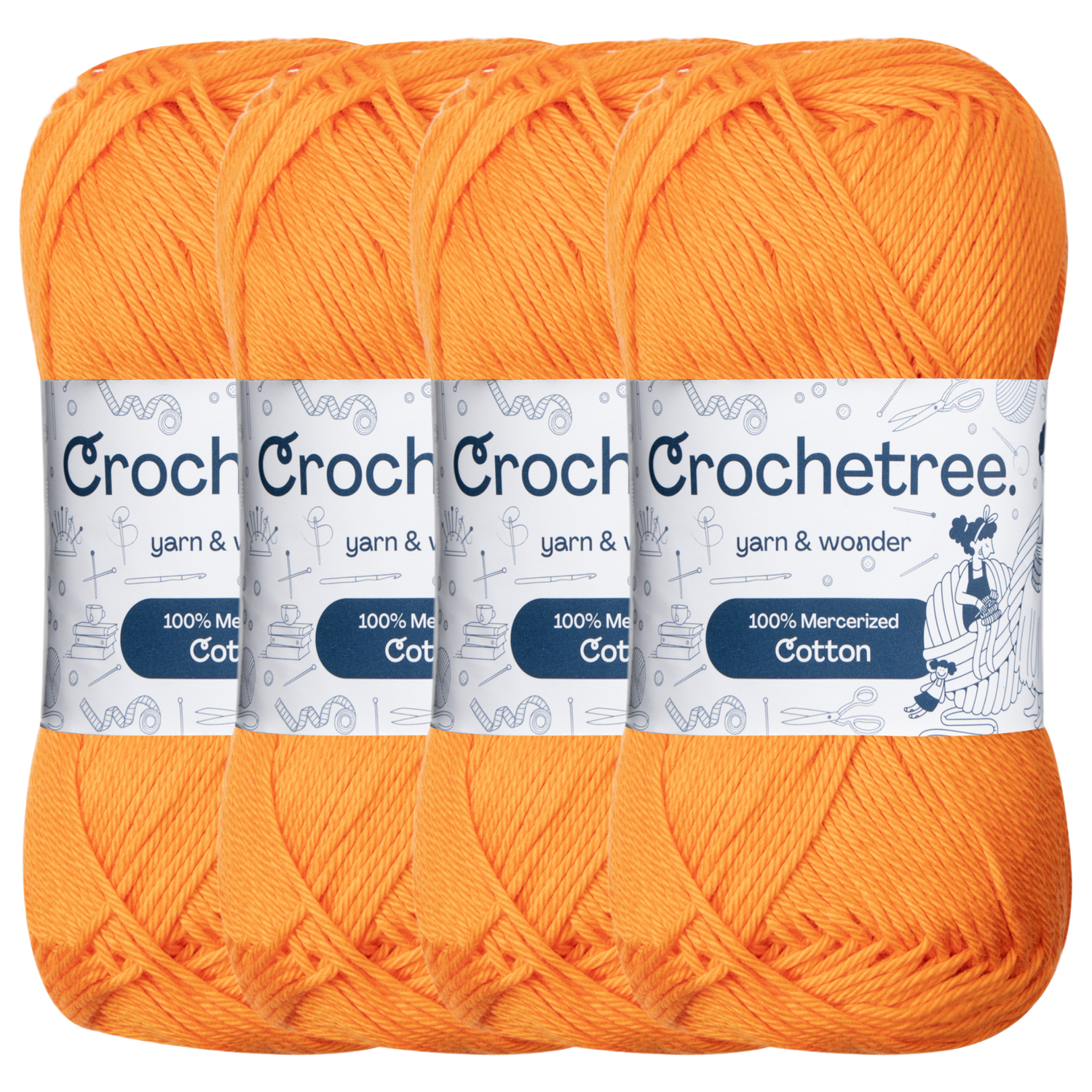Crochetree Scarlet Ibis mercerized cotton yarn pack