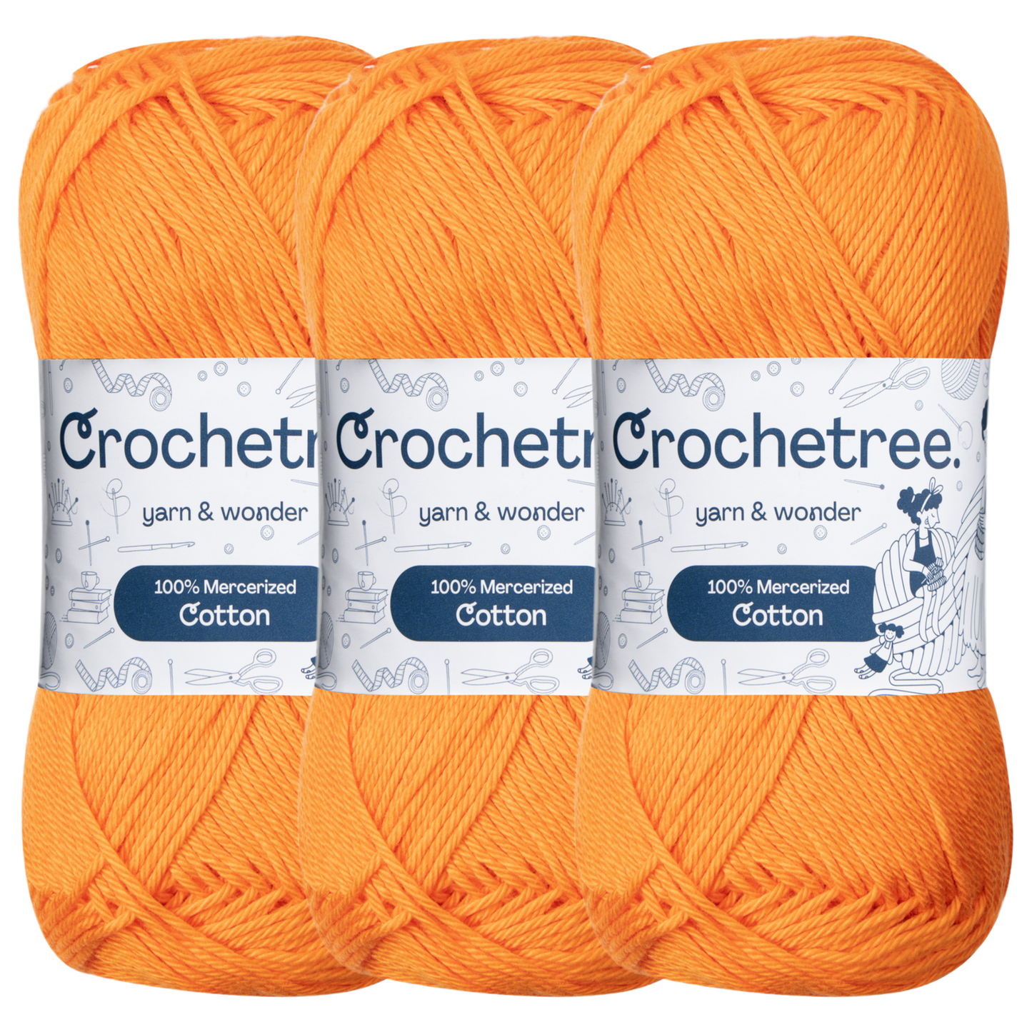 Crochetree Scarlet Ibis mercerized cotton yarn pack