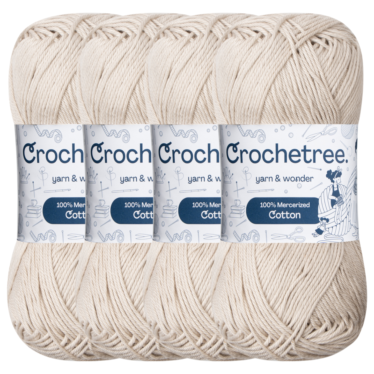 Crochetree Coral Marble mercerized cotton yarn pack