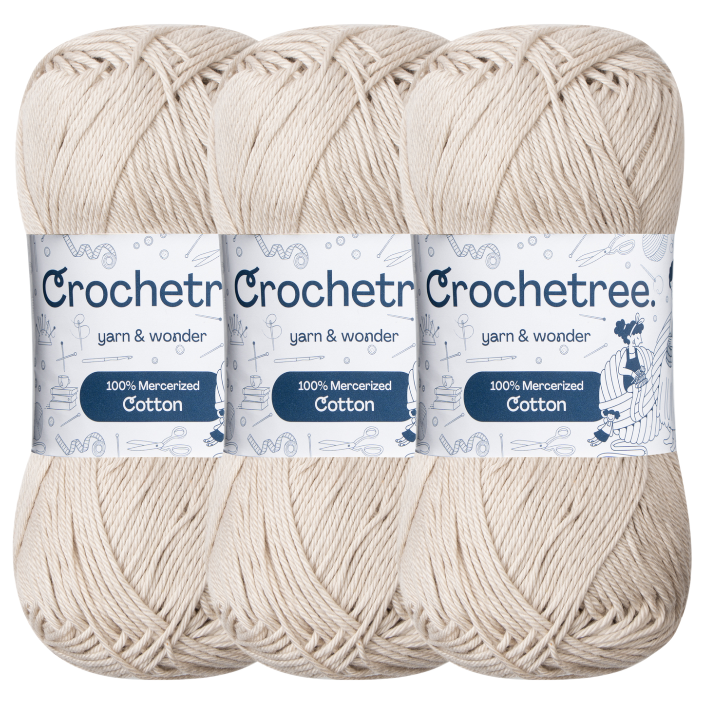 Crochetree Coral Marble mercerized cotton yarn pack