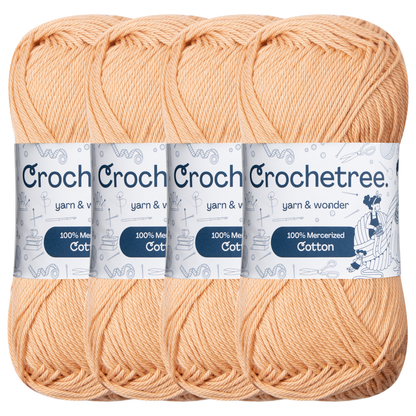 Crochetree Sandy Tan mercerized cotton yarn pack