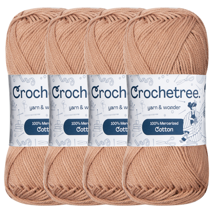 Crochetree Mocha mercerized cotton yarn pack