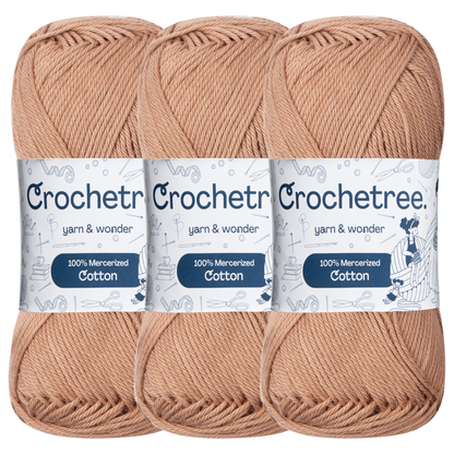 Crochetree Mocha mercerized cotton yarn pack