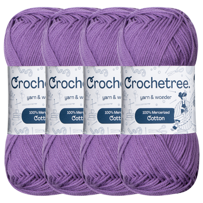 Crochetree Sparkling Grape mercerized cotton yarn pack