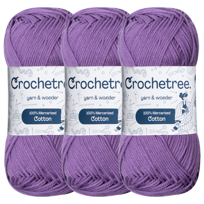 Crochetree Sparkling Grape mercerized cotton yarn pack