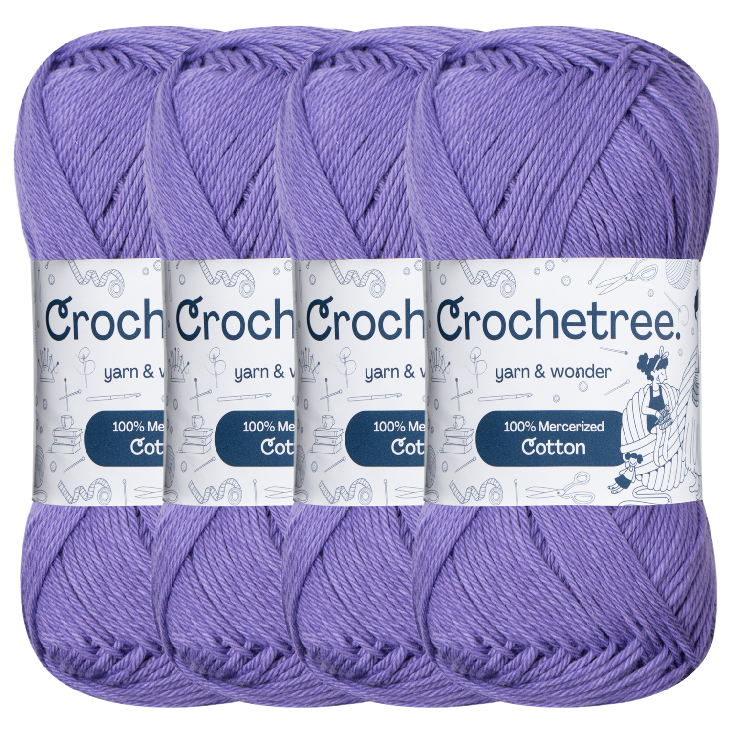 Crochetree Bellflower mercerized cotton yarn pack
