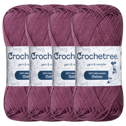 Crochetree Wood Violet mercerized cotton yarn pack