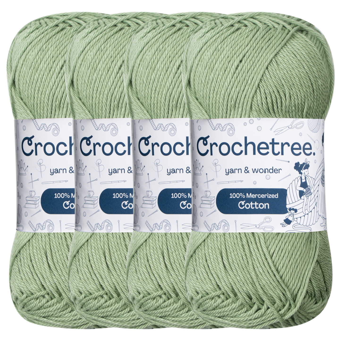 Crochetree Jadesheen mercerized cotton yarn pack