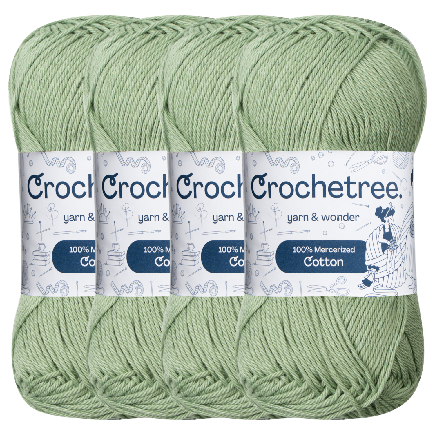 Crochetree Jadesheen mercerized cotton yarn pack