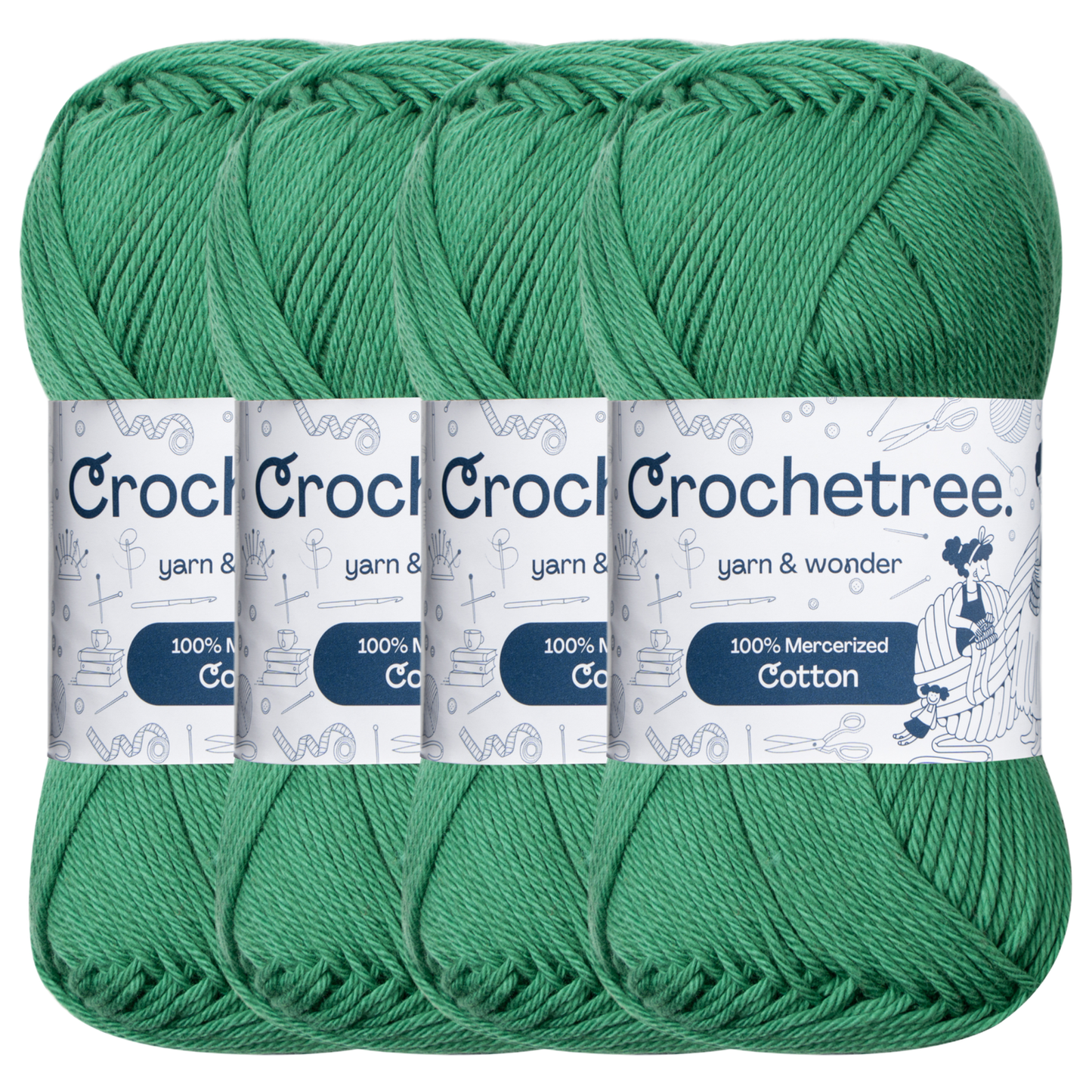 Crochetree Verdant mercerized cotton yarn pack