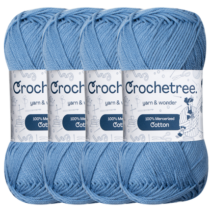 Crochetree Deep Ocean mercerized cotton yarn pack