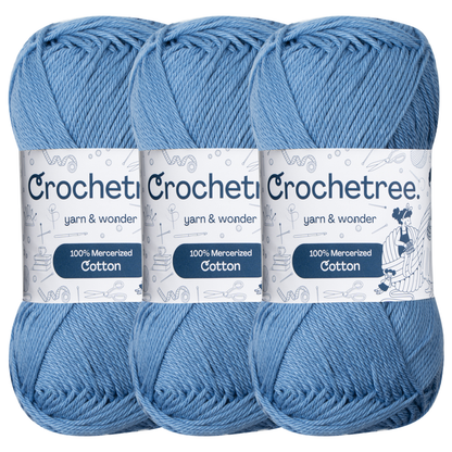 Crochetree Deep Ocean mercerized cotton yarn pack