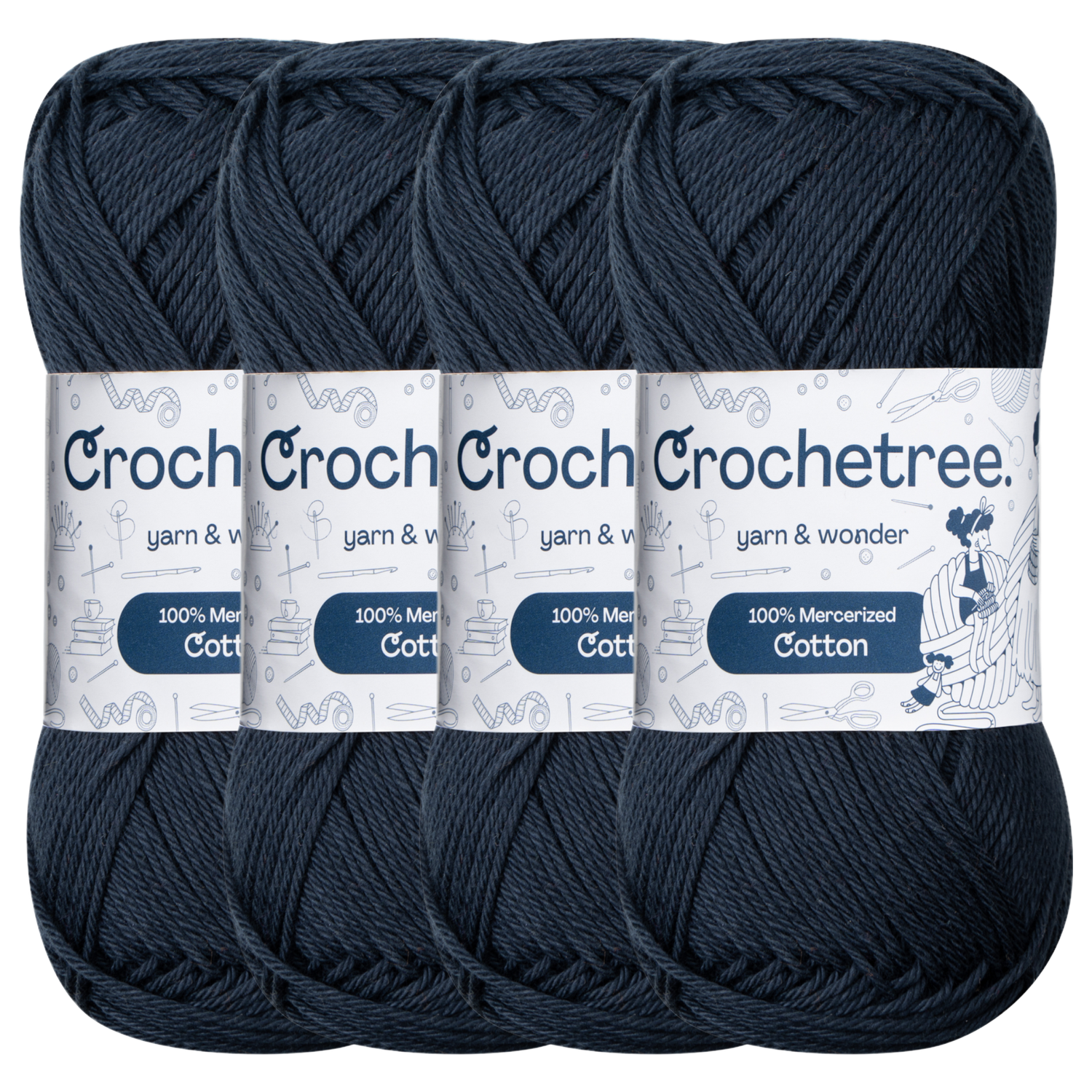 Crochetree Sky Captain mercerized cotton yarn pack