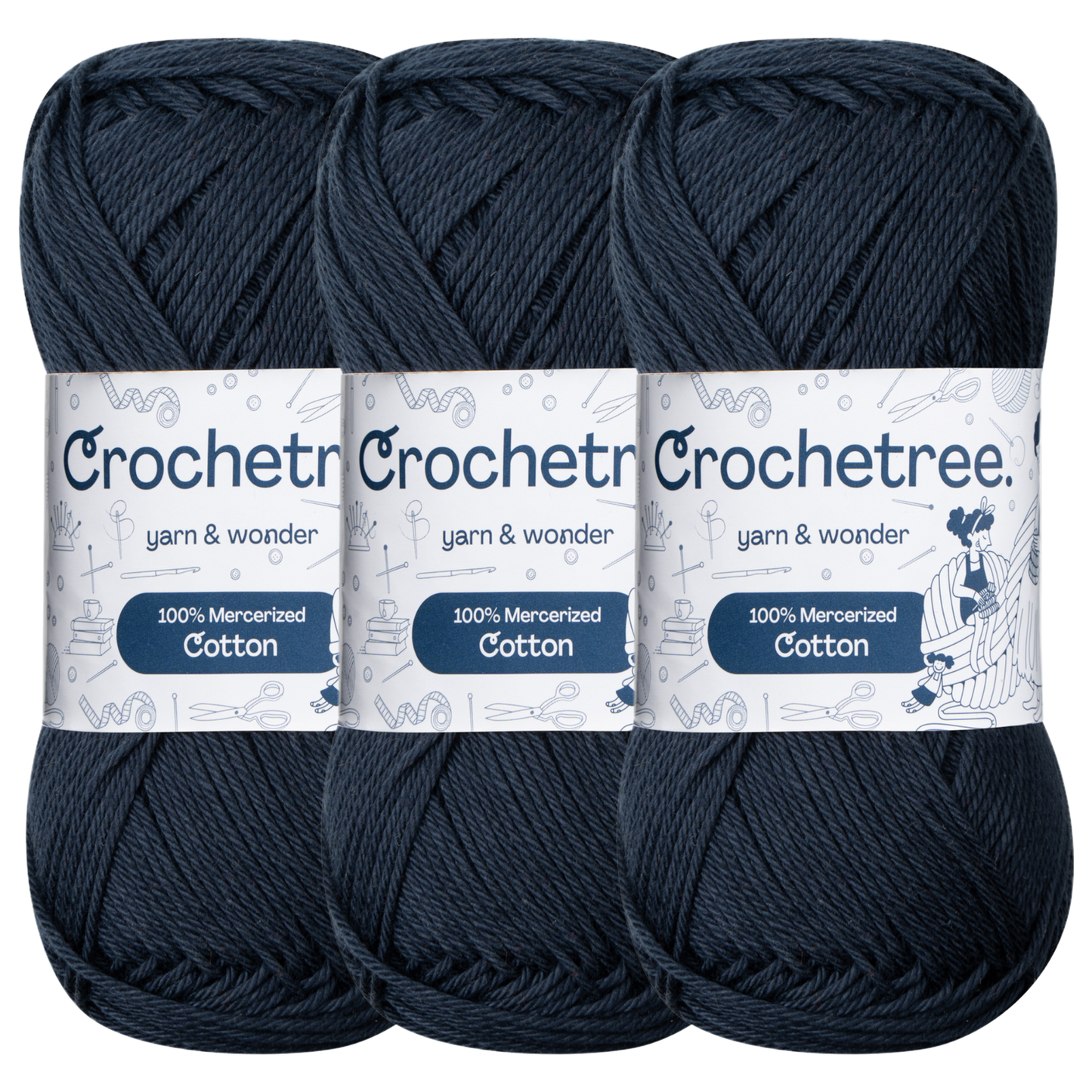 Crochetree Sky Captain mercerized cotton yarn pack