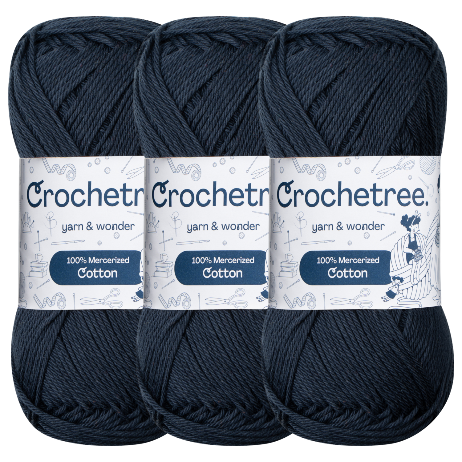 Crochetree Sky Captain mercerized cotton yarn pack
